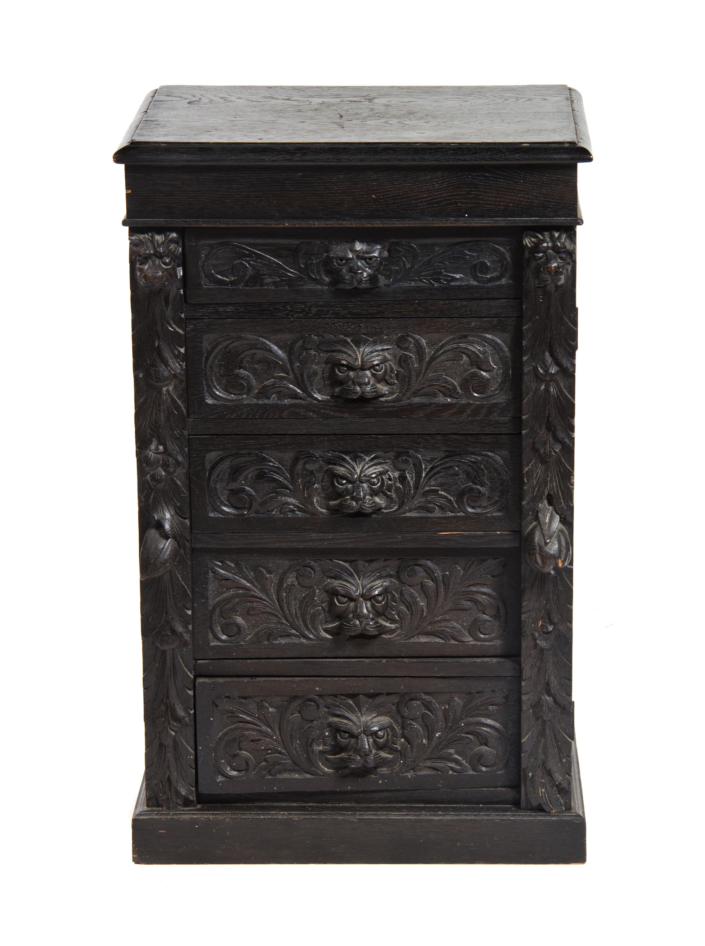 A Continental Oak Wellington Chest, 18TH/19TH CENTURY, Height 35 x width 22 x depth 15 inches. — 18TH/19TH CENTURY,