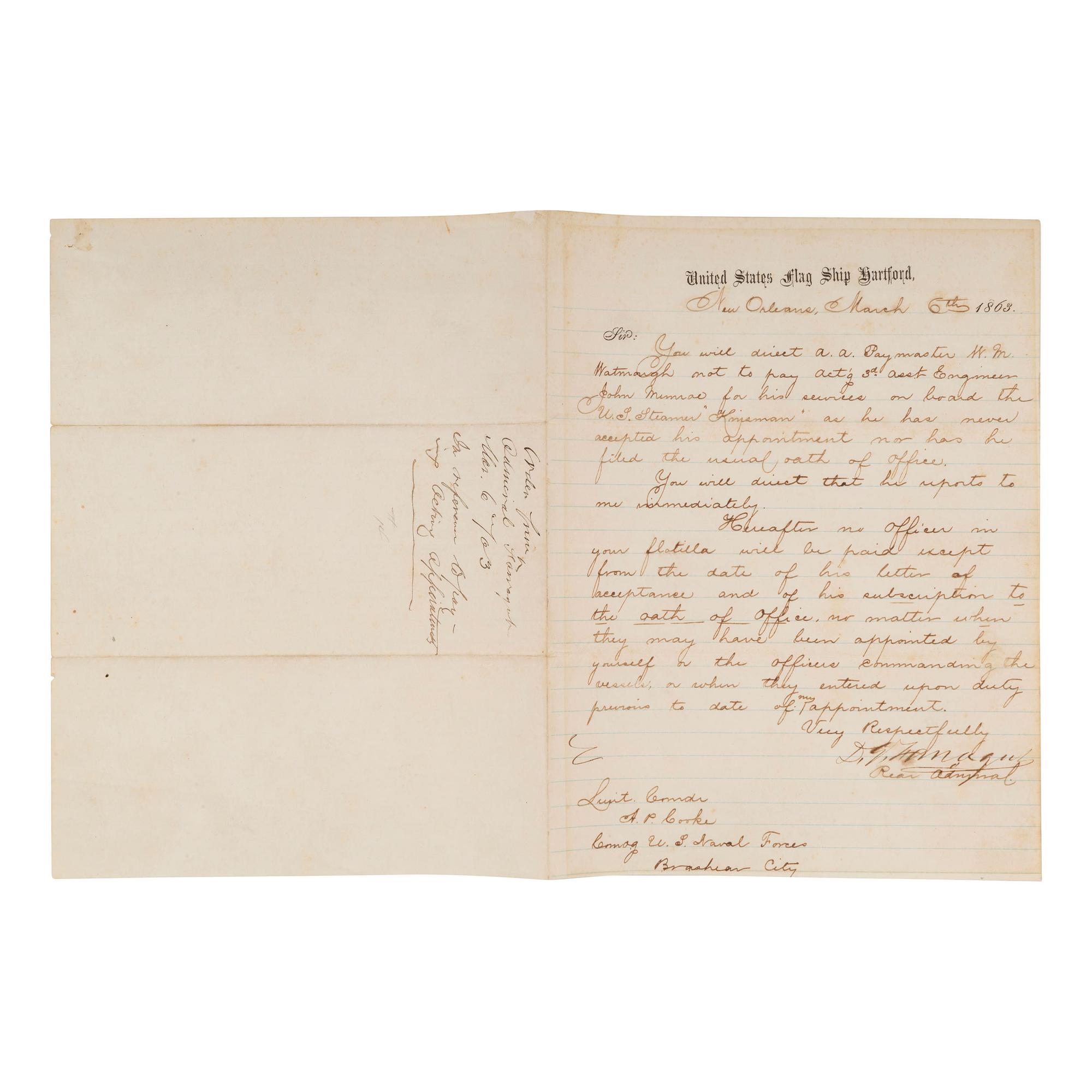 [CIVIL WAR]. A group of 3 documents with New Orleans and Louisiana interest, comprising: