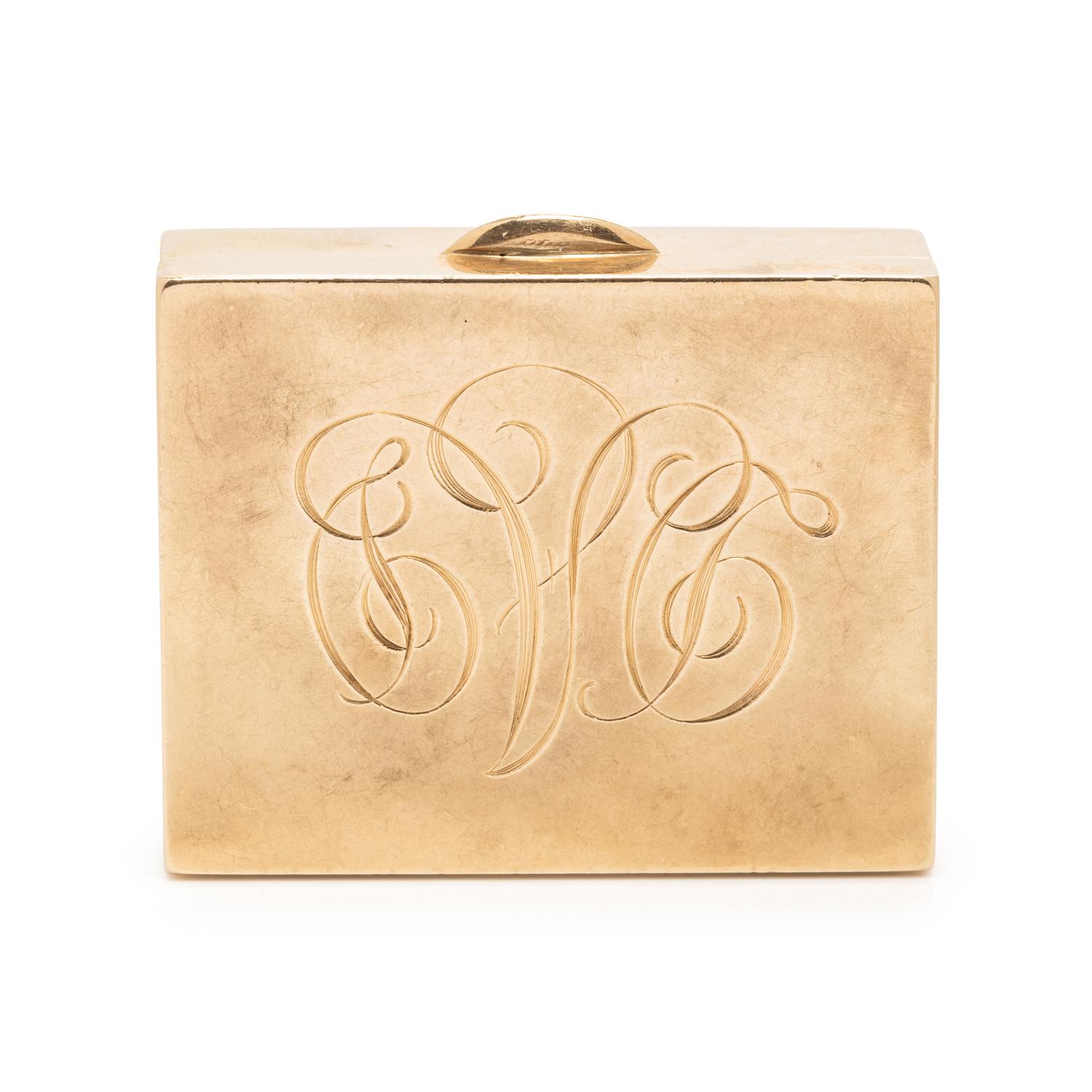 CARTIER, YELLOW GOLD PILL BOX