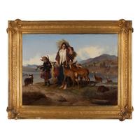 Attributed to Richard Ansdell (British, 1815-1885) — The Forester's Family (after Sir Edwin Henry Landseer)