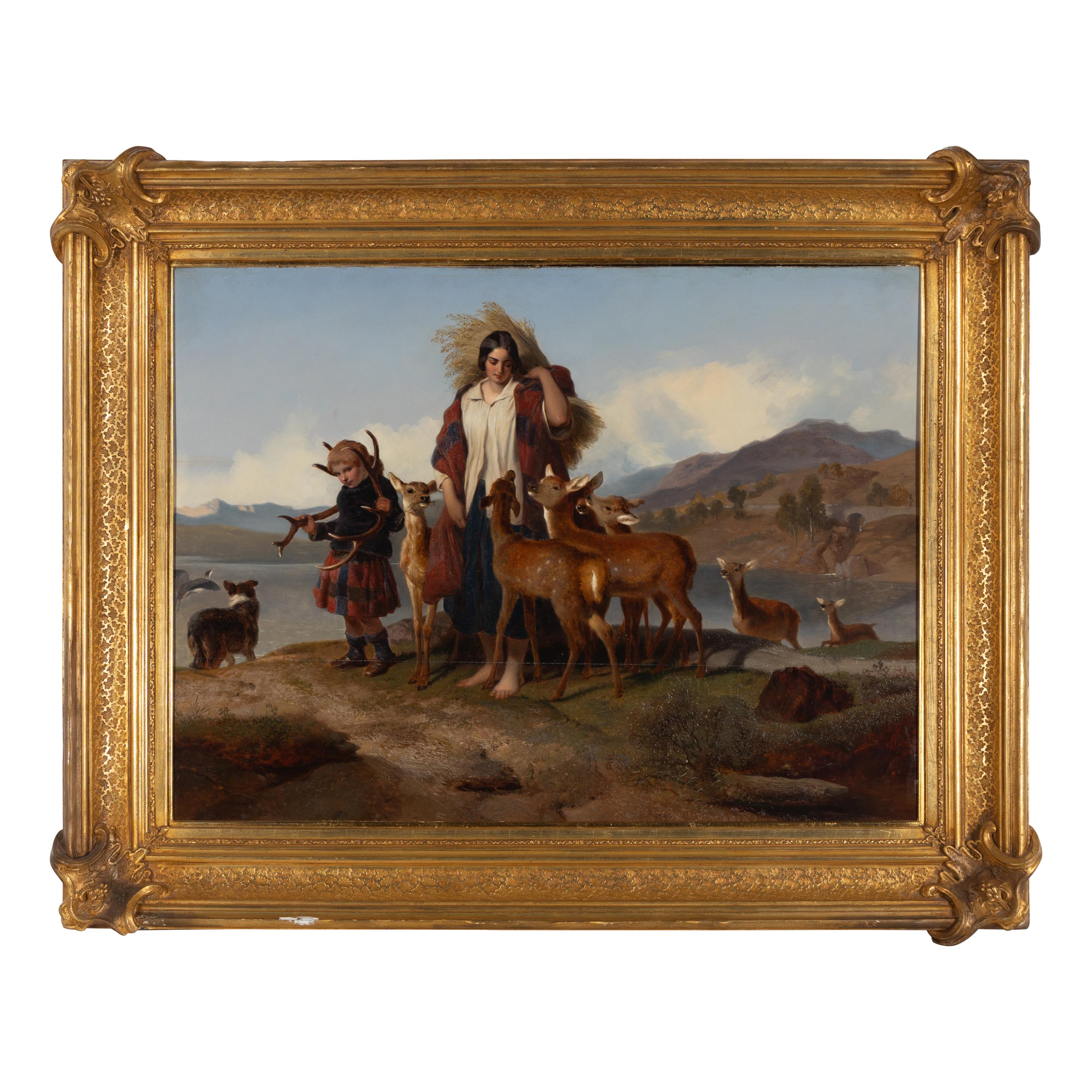 Attributed to Richard Ansdell (British, 1815-1885) — The Forester's Family (after Sir Edwin Henry Landseer)