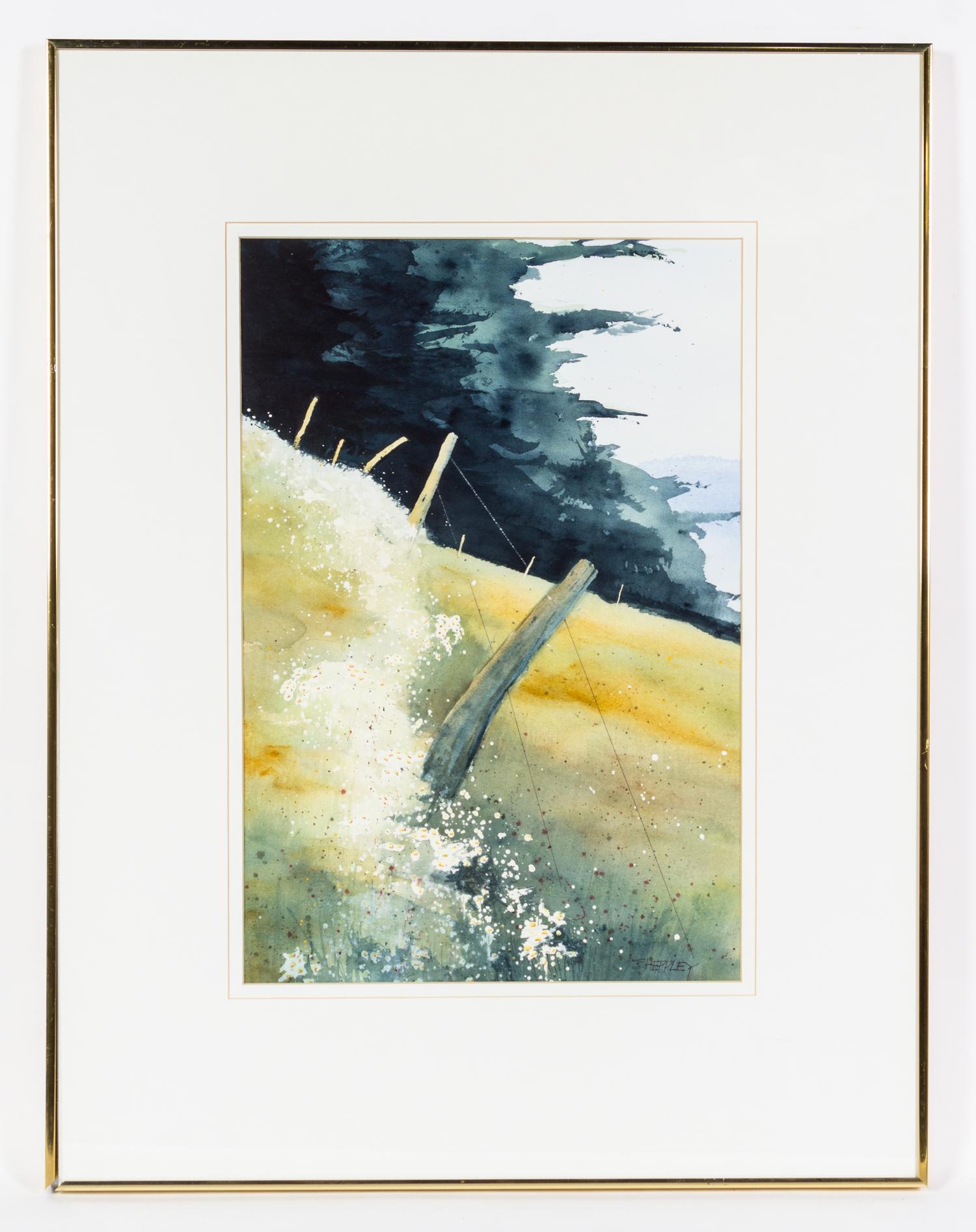 Artist Unknown, (American, 20th century), Landscape with Fence