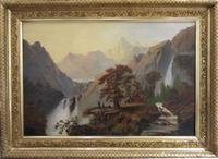Attributed to Alexander Francois Loemans (Canadian, d. 1898) romantic landscape