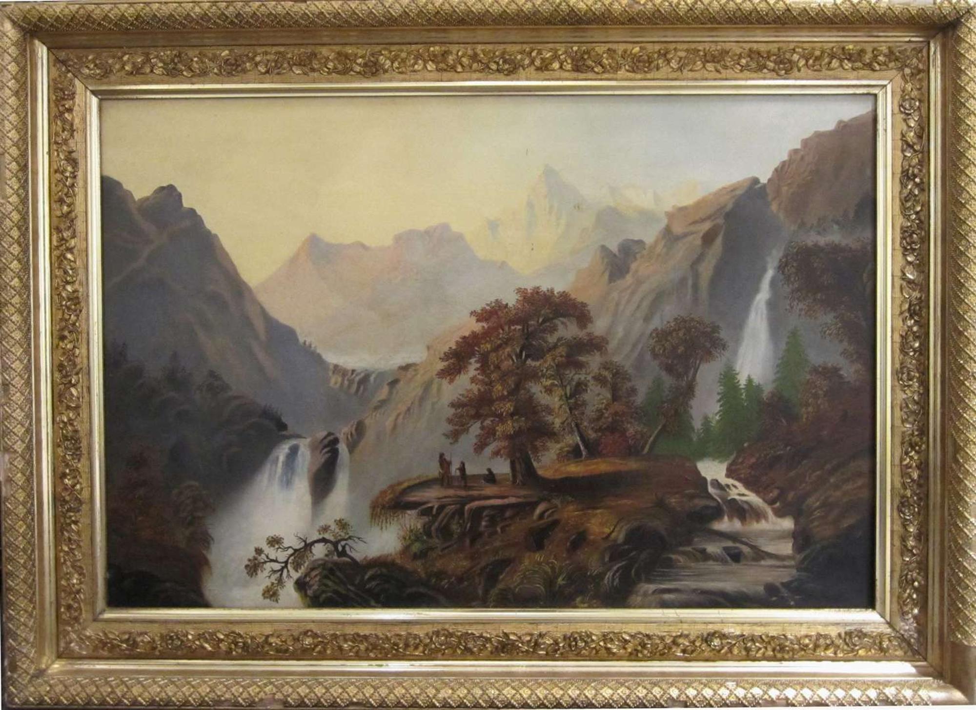 Attributed to Alexander Francois Loemans (Canadian, d. 1898) romantic landscape