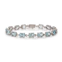 AQUAMARINE AND DIAMOND BRACELET