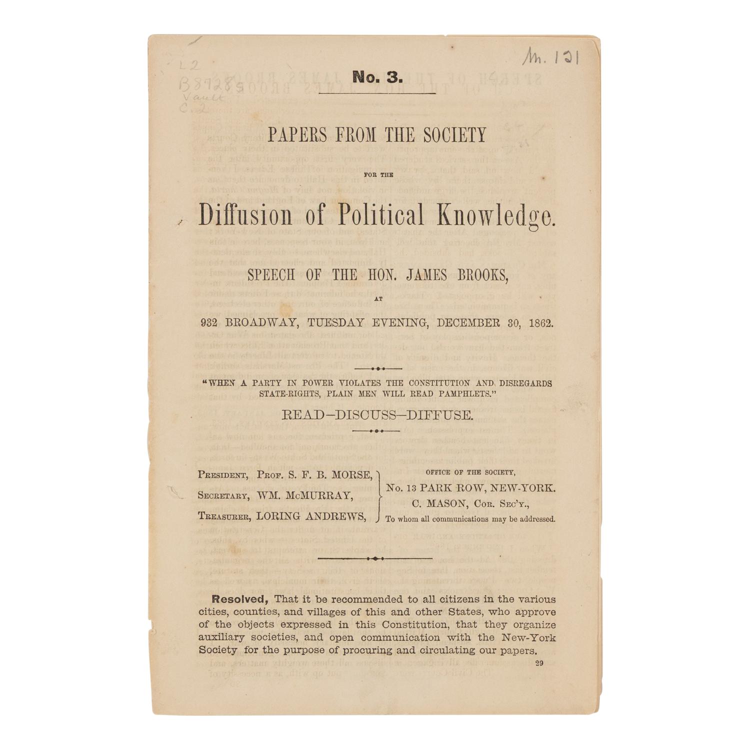 [PRO & ANTI-LINCOLN CAMPAIGN]. A group of 10 pamphlets, comprising: