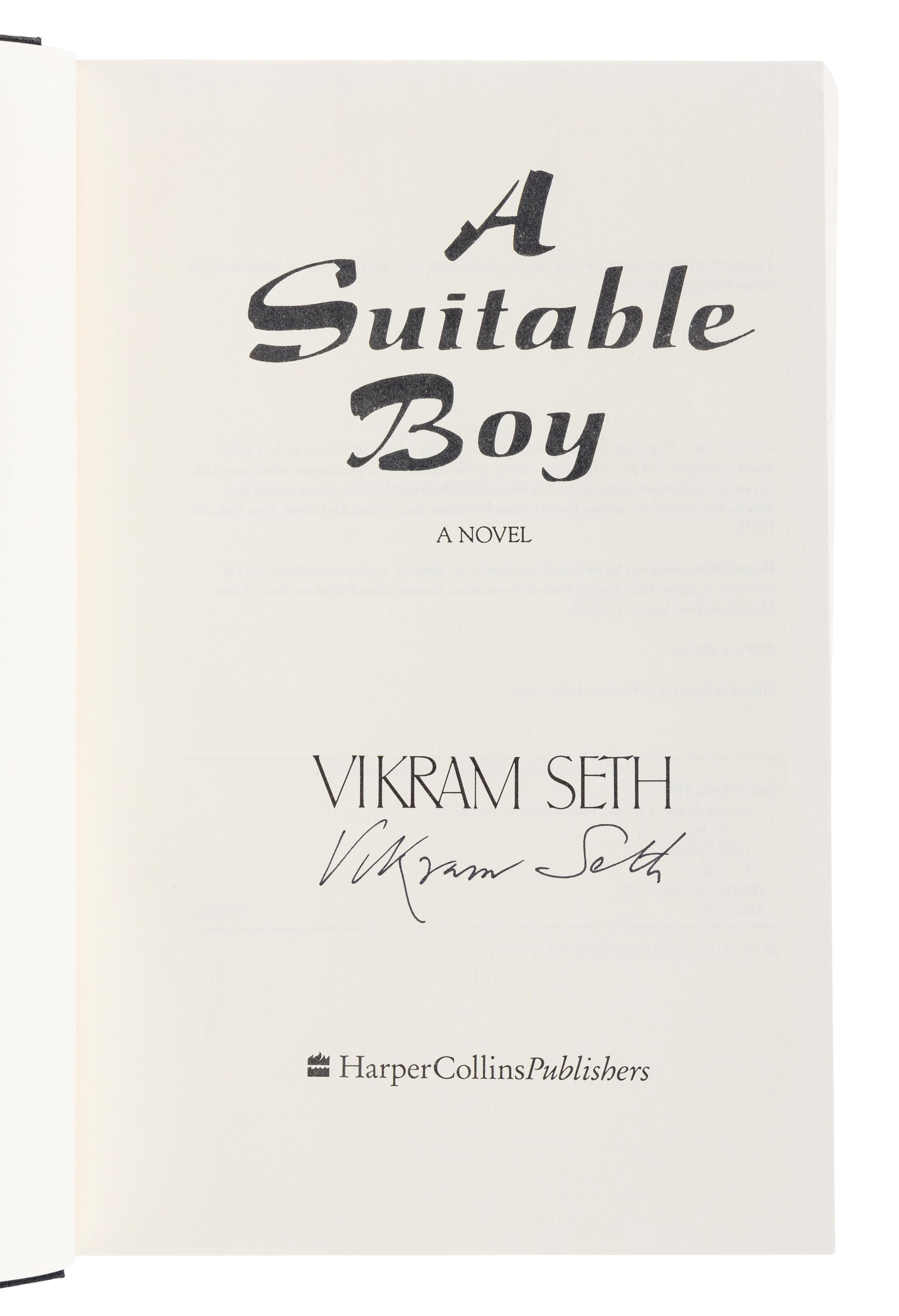 SETH, Vikram (b. 1952). A group of 3 FIRST AMERICAN EDITIONS by Seth, ALL SIGNED, comprising: