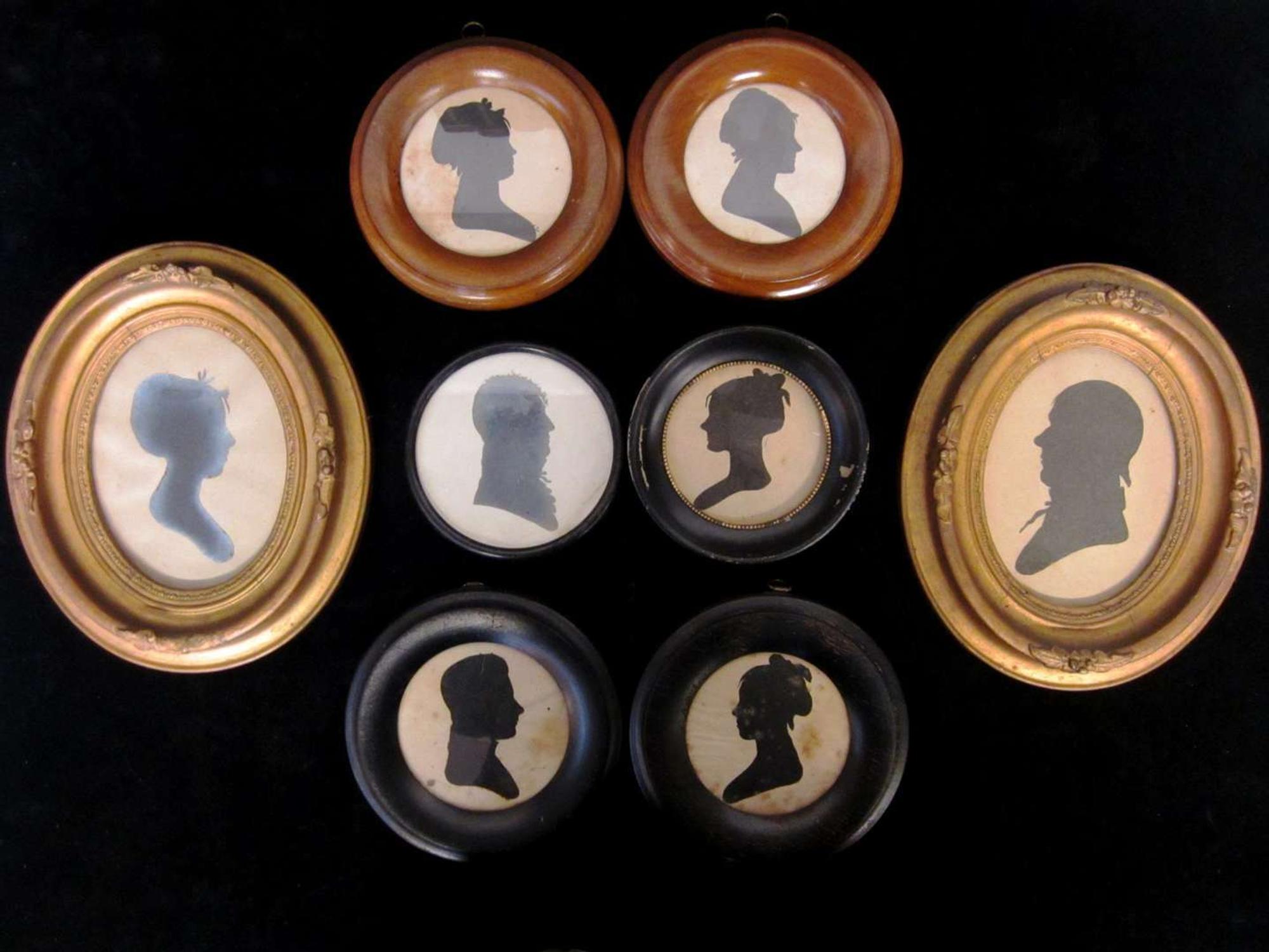 Group of eight silhouettes maryland, first quarter 19th century