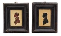 Two American Silhouette Portraits Height of each 6 1/2 inches. — 1827