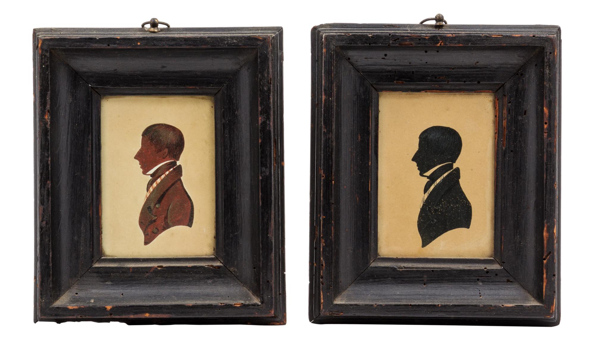 Two American Silhouette Portraits Height of each 6 1/2 inches. — 1827
