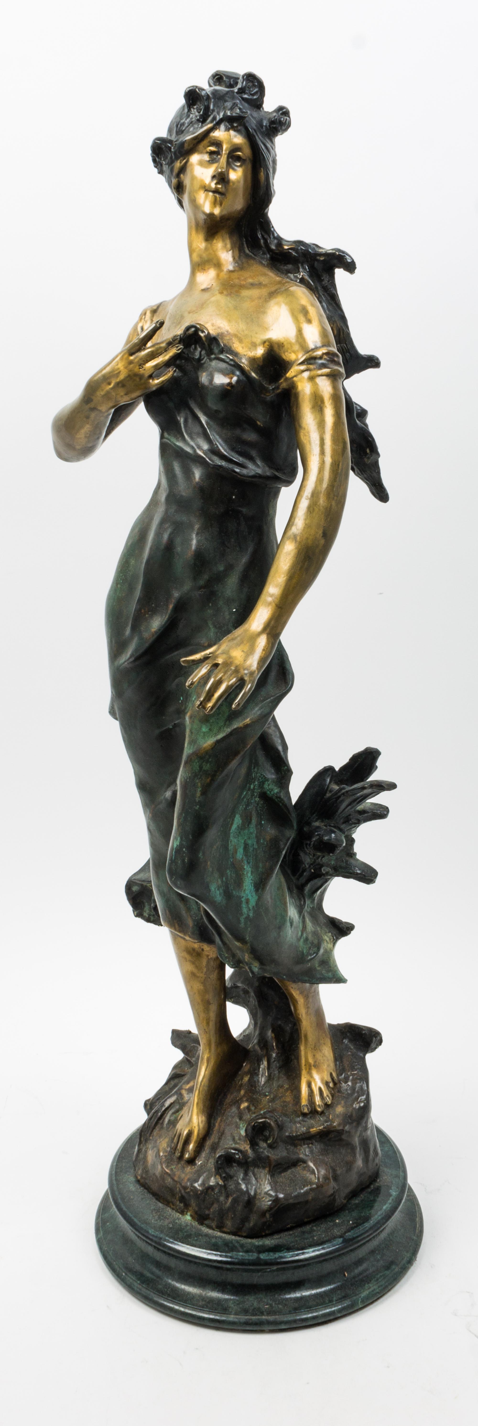 A Continental Patinated Bronze Figure Height 31 1/2 inches. — EARLY 20TH CENTURY