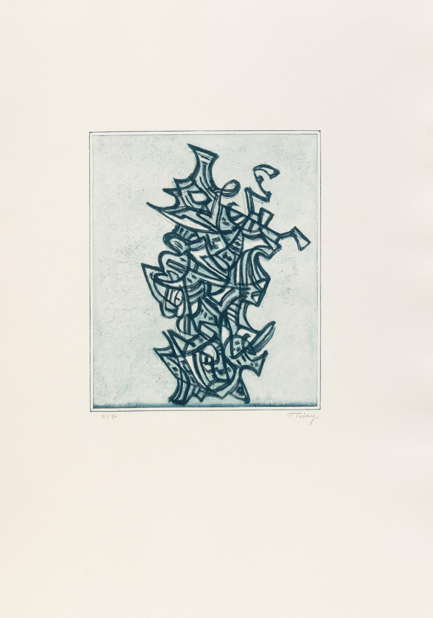Mark Tobey, (American, 1890-1976), A group of 5 prints: They've Come Back II, 1971 Divertimento, 1971 Glowing Fall, 1975 Liberation, 19