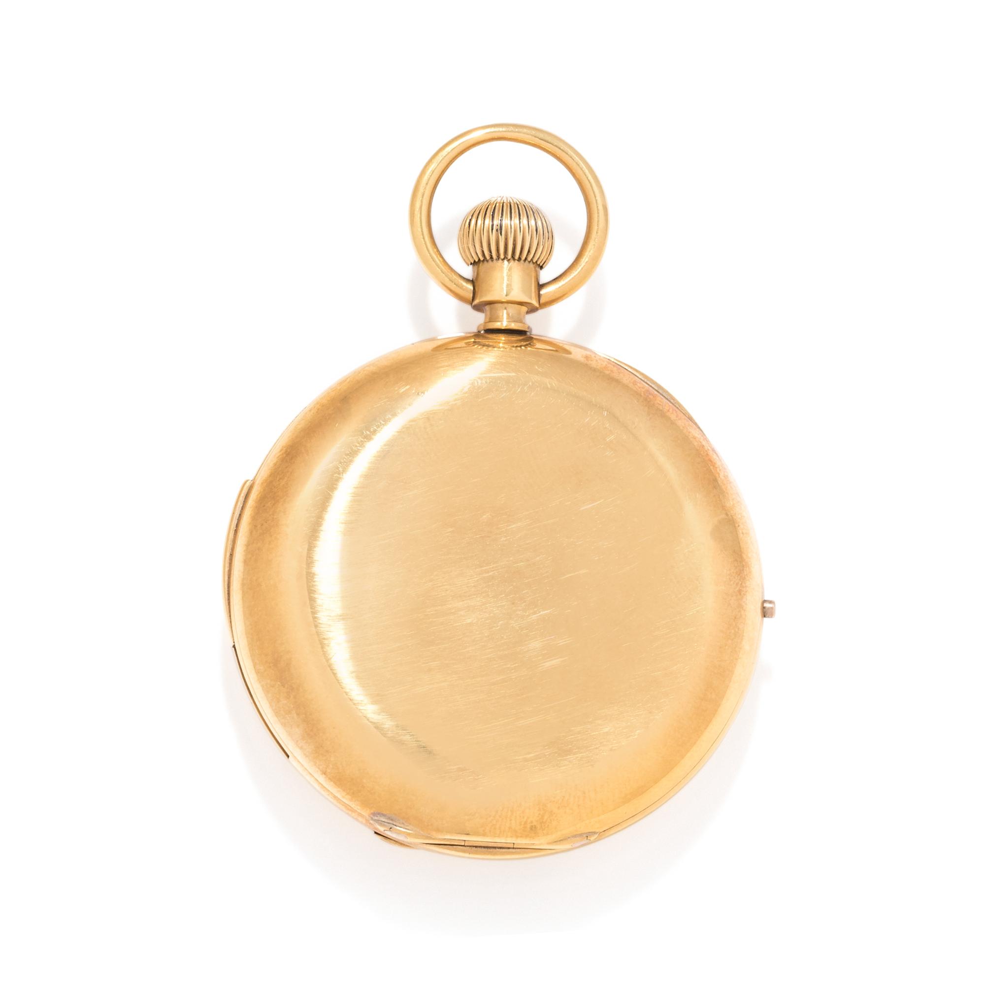 18K YELLOW GOLD MINUTE REPEATER HUNTER CASE POCKET WATCH