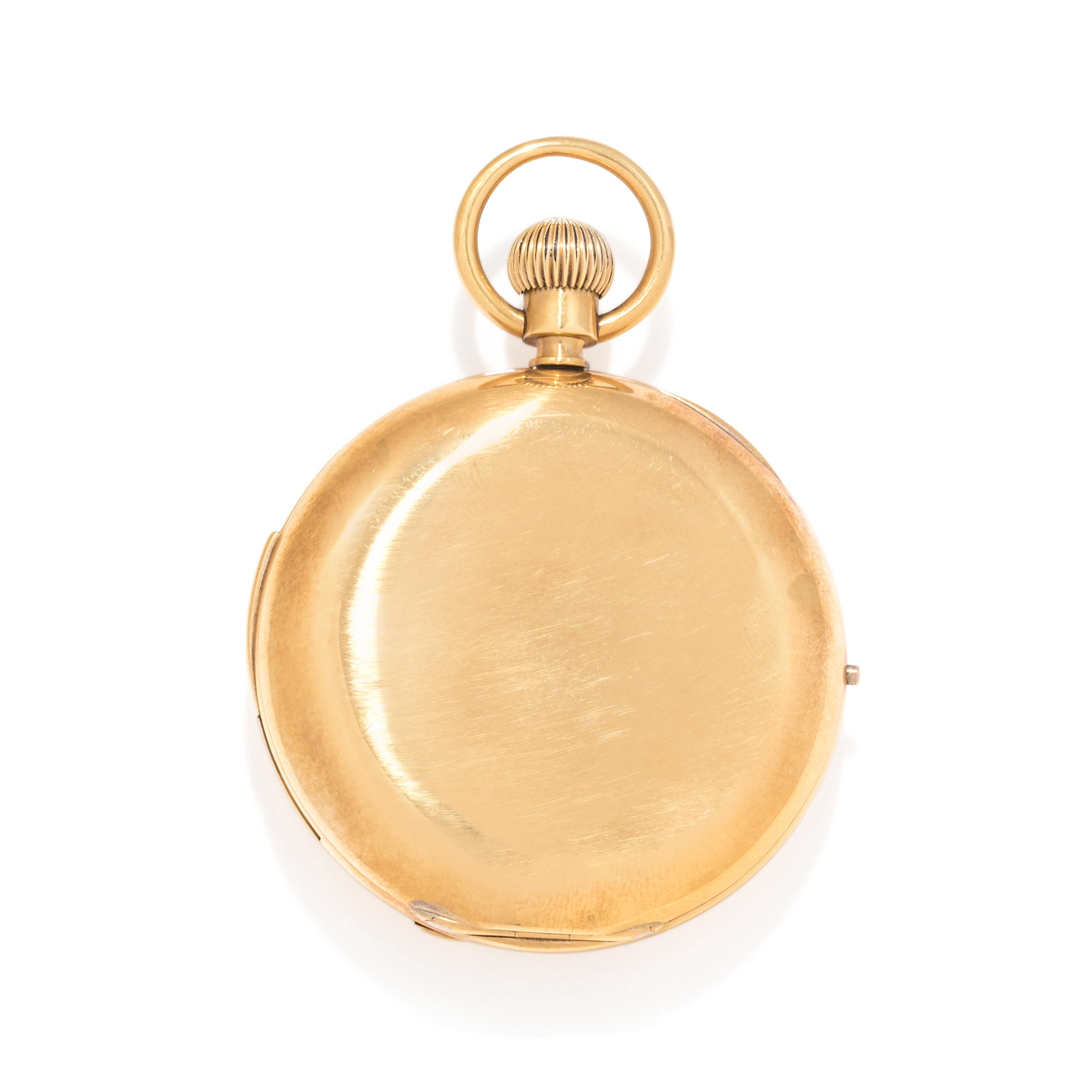 18K YELLOW GOLD MINUTE REPEATER HUNTER CASE POCKET WATCH