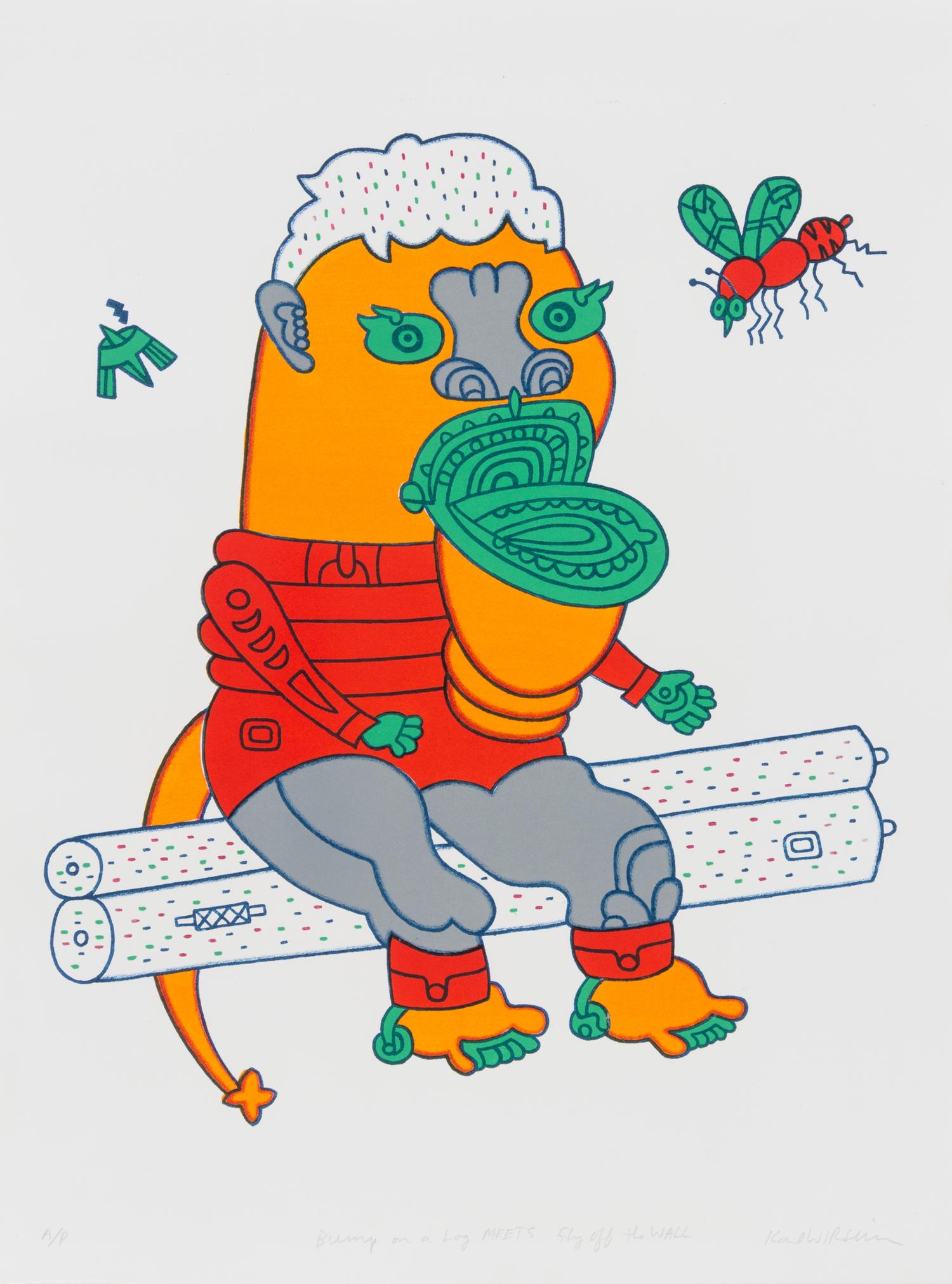 Karl Wirsum, (American, born 1939), Bump on a Log MEETS Fly off the Wall, 2008