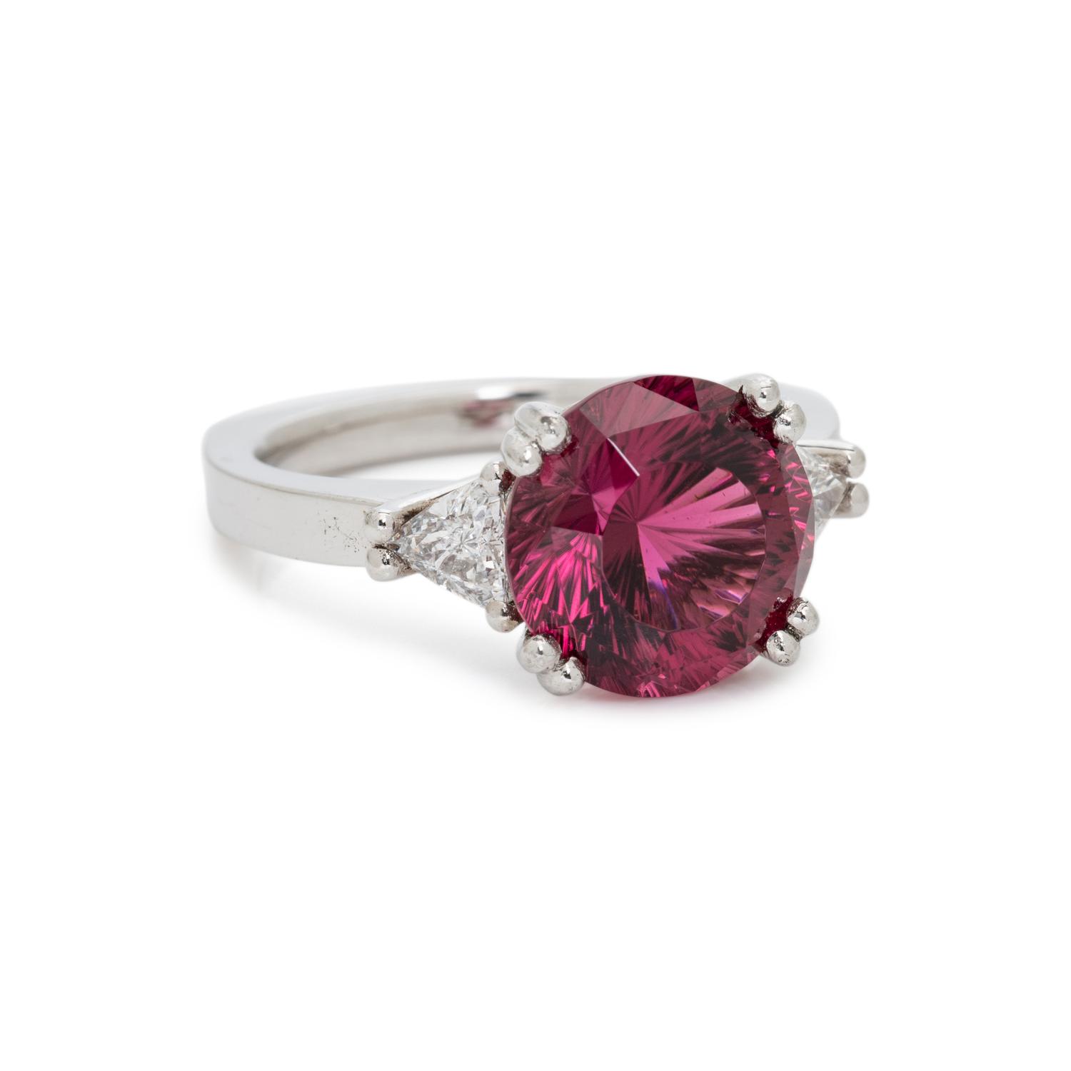 PINK TOURMALINE AND DIAMOND RING