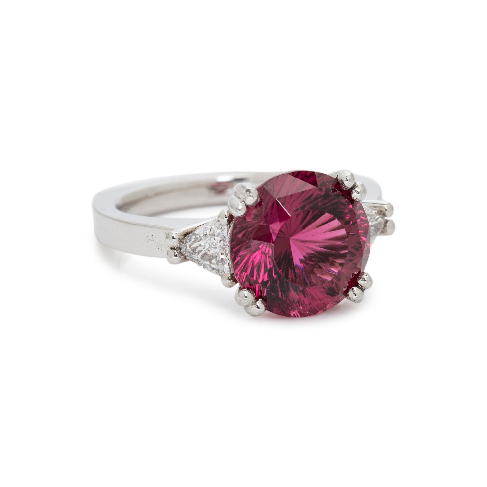 PINK TOURMALINE AND DIAMOND RING