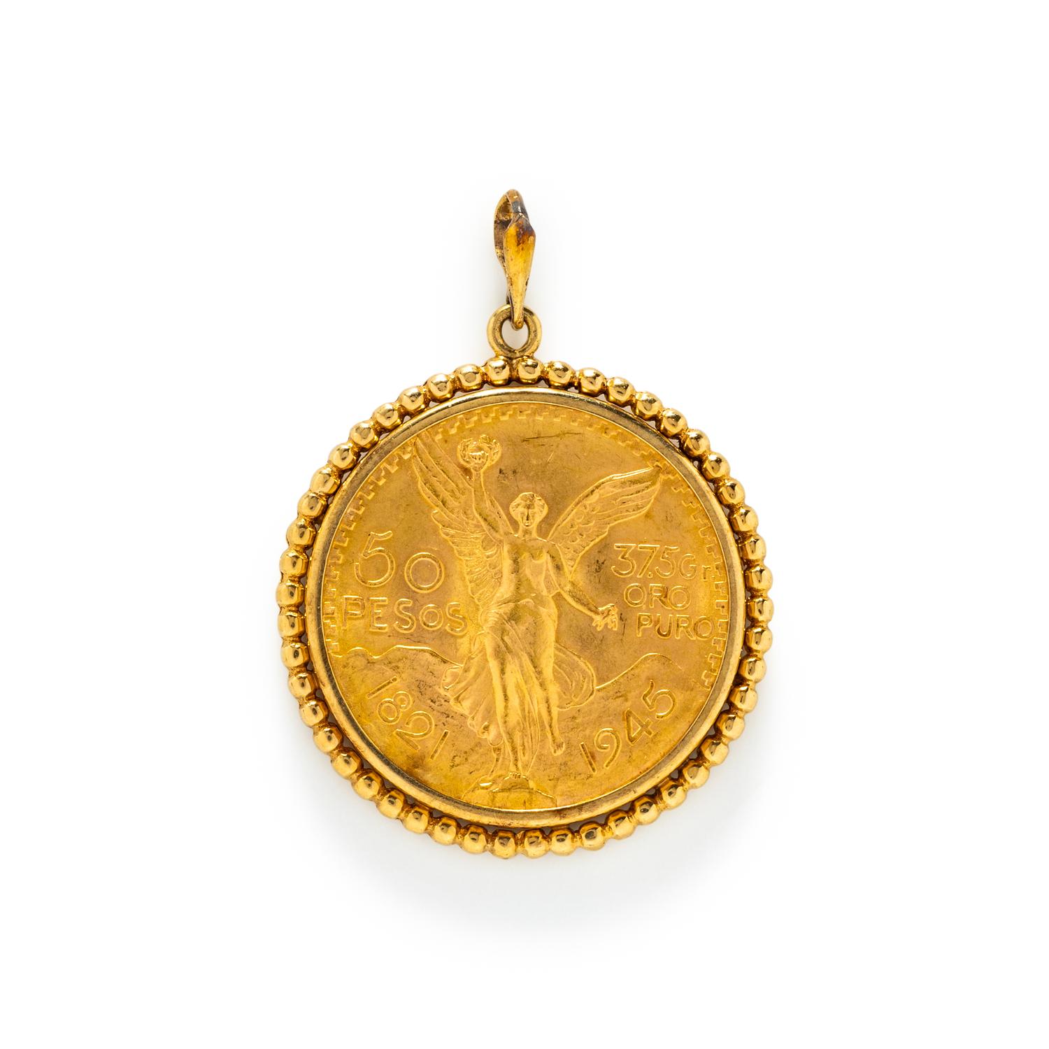 YELLOW GOLD COIN PENDANT