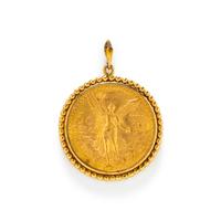 YELLOW GOLD COIN PENDANT