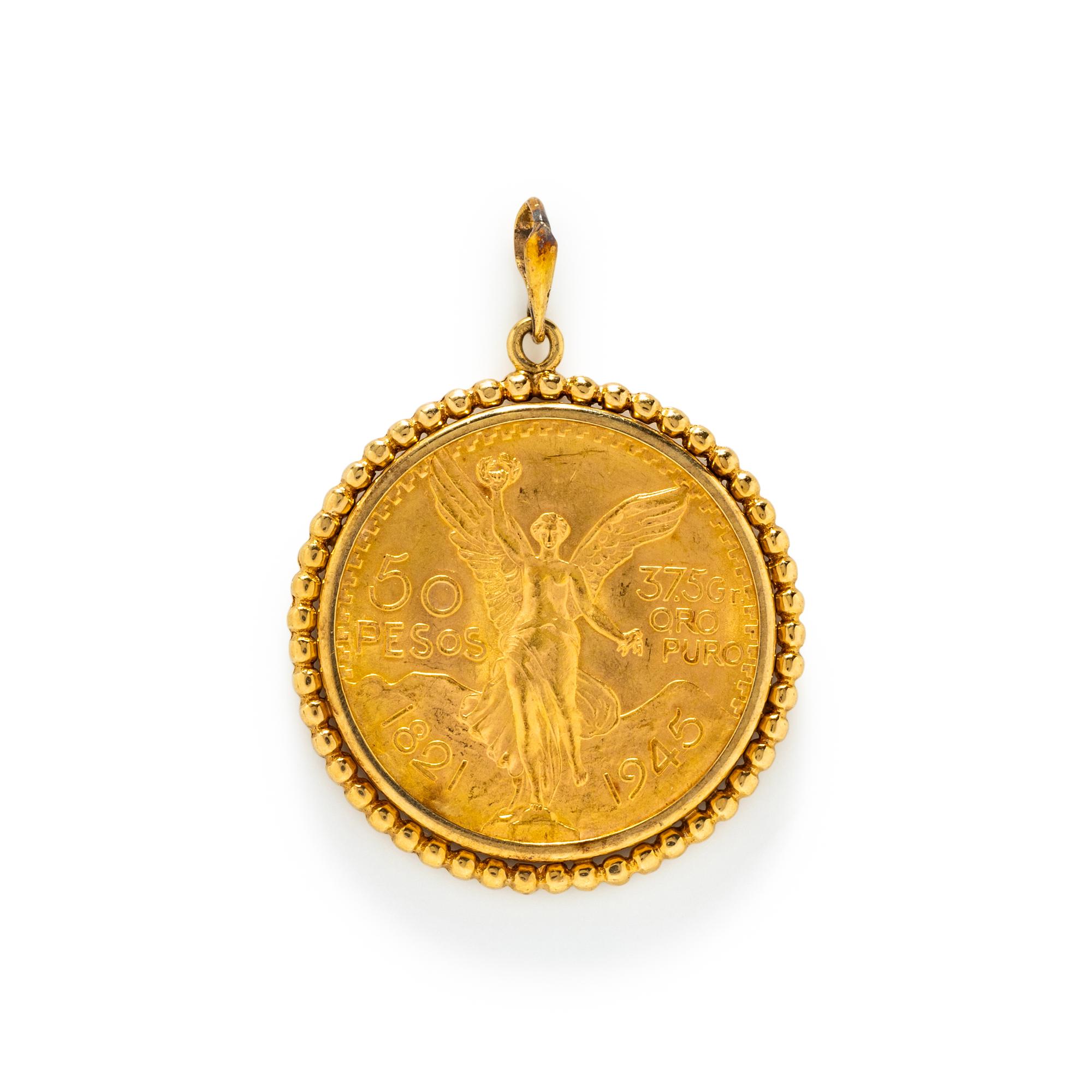 YELLOW GOLD COIN PENDANT