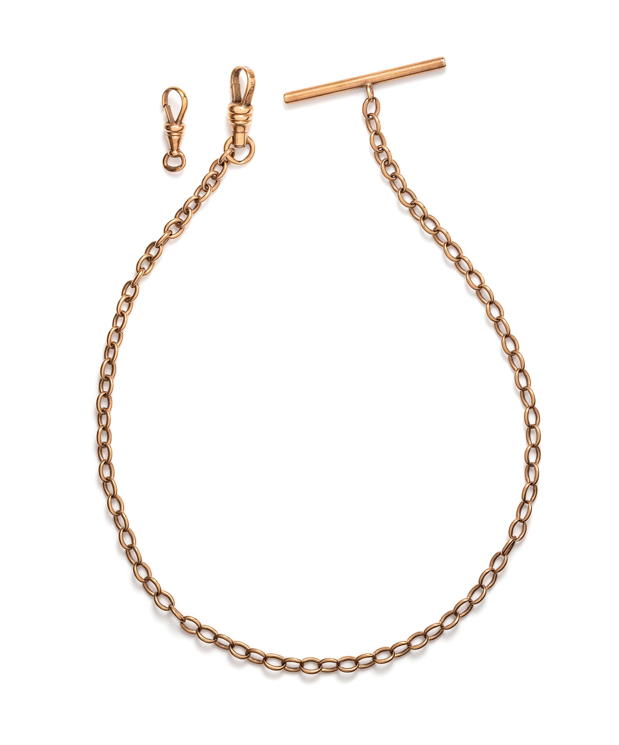 A 14 Karat Yellow Gold Fob Chain,