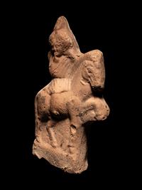 A Greek Terracotta with Harpocrates Riding a Horse