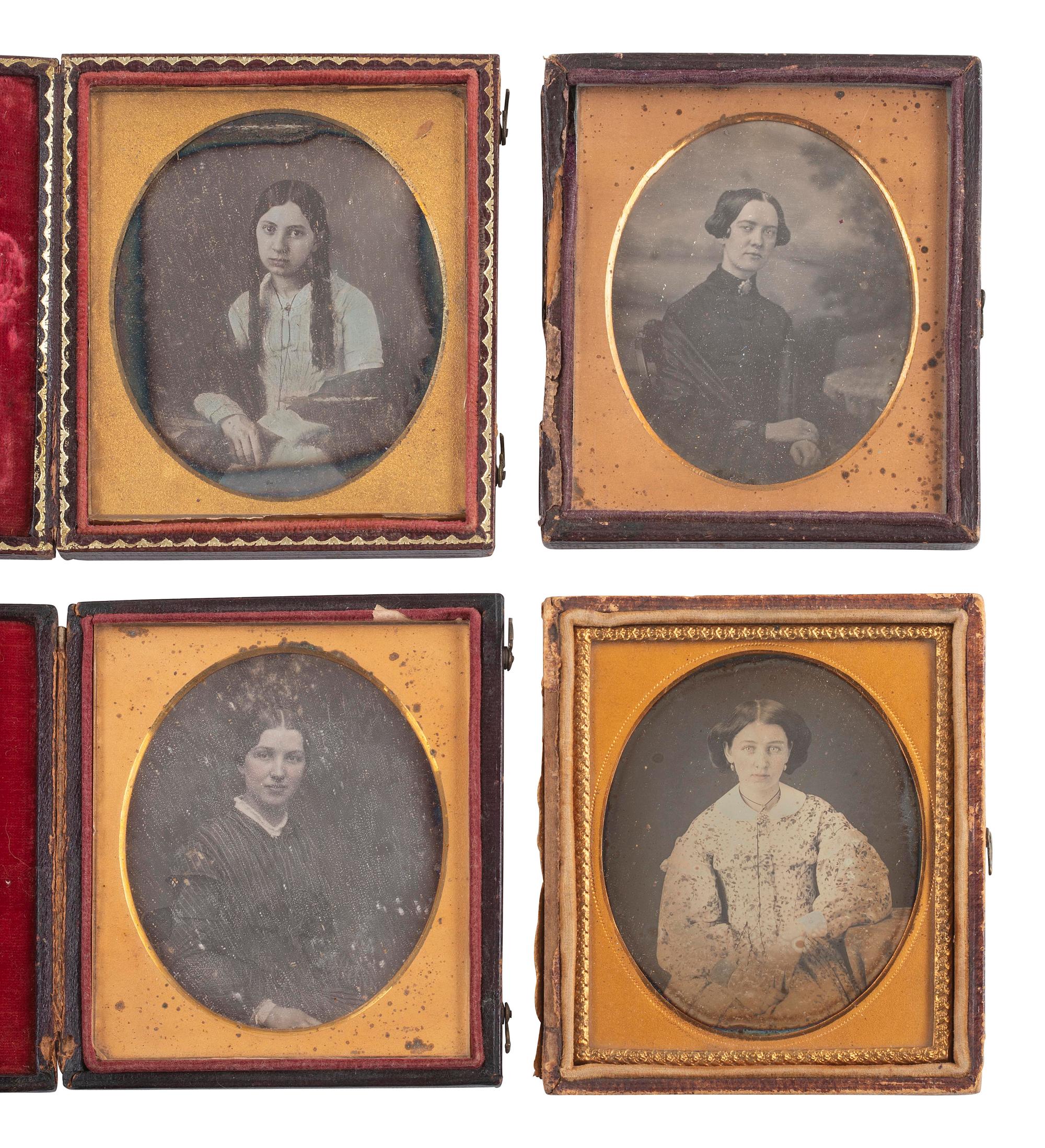 [EARLY PHOTOGRAPHY]. 33 sixth plate daguerreotypes of attractive women of varying ages.