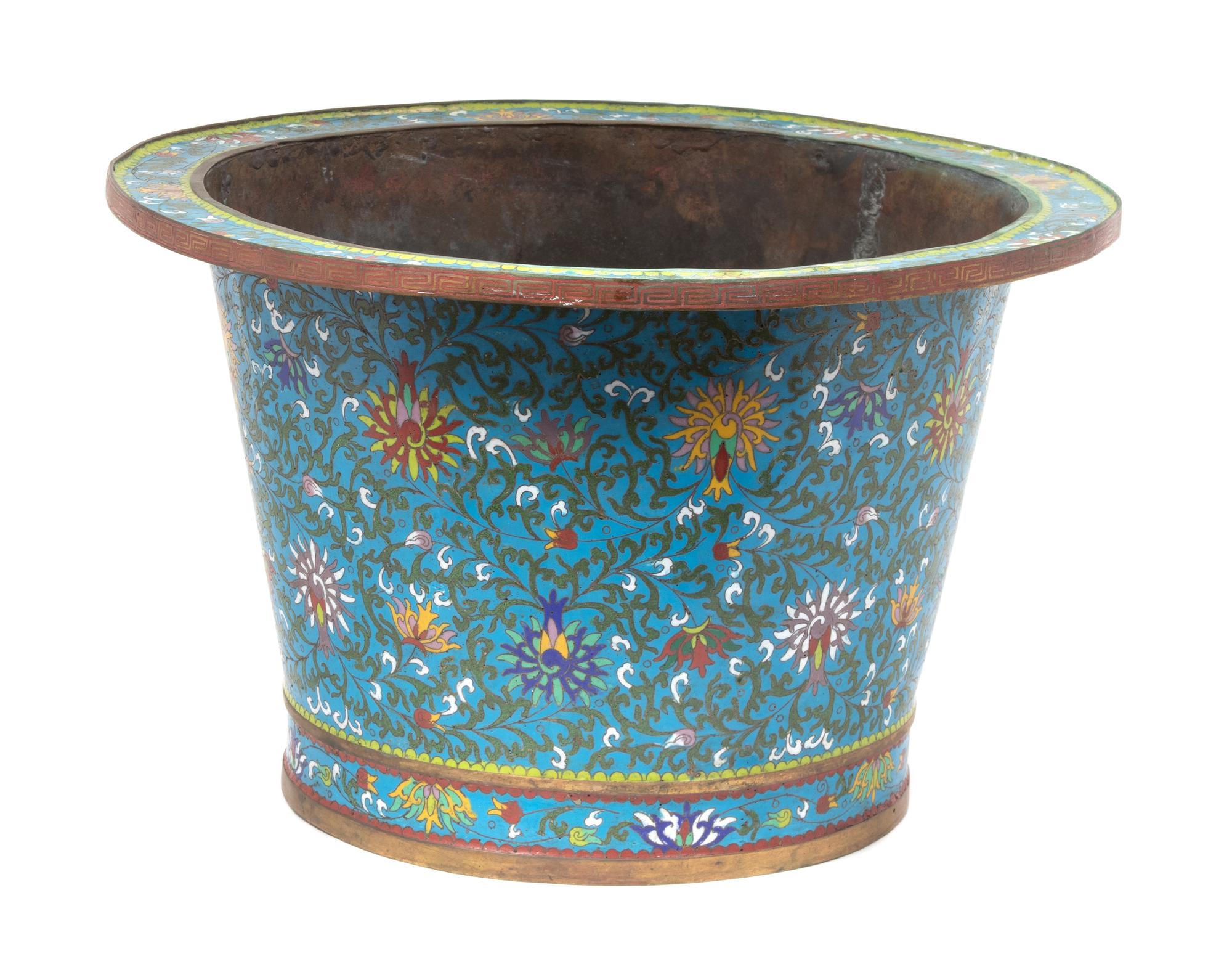 A Large Chinese Cloisonne Jardiniere — 19TH CENTURY