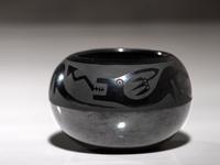 Blackware Pottery Jar, with Avanyu August 1965