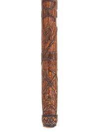 [CIVIL WAR]. GAR folk art carved cane featuring corps badges and patriotic motifs.