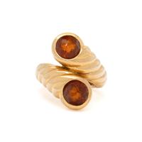 VERDURA, CITRINE AND YELLOW GOLD BYPASS RING