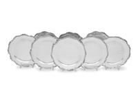 Eight Mexican Silver Bread Plates