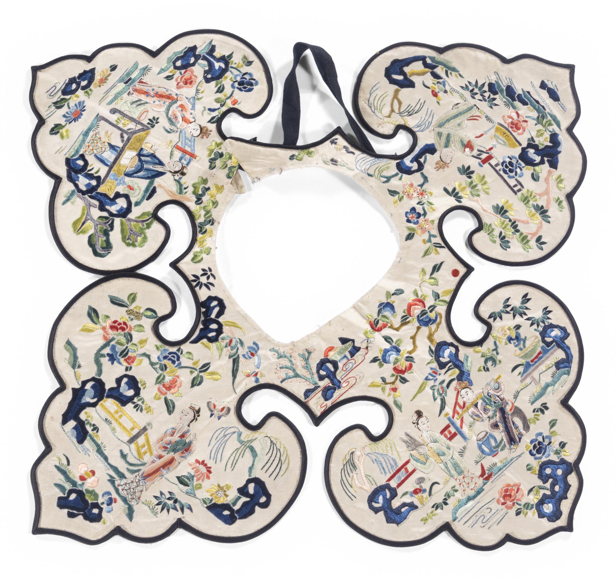 A Group of Ten Chinese Silk Embroidered Articles