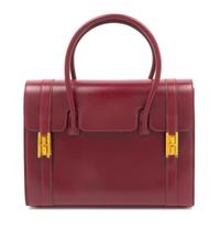 An Hermes Oxblood Leather Handbag, 10.5" x 8" x 4".
