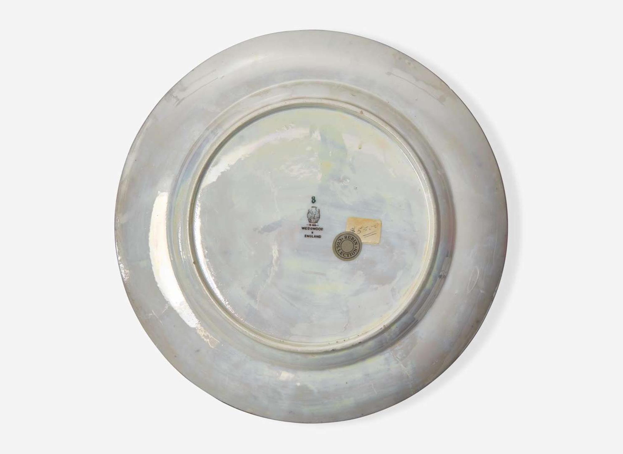 A Wedgwood Butterfly Lustre Advertising Plate, UK, 1910s