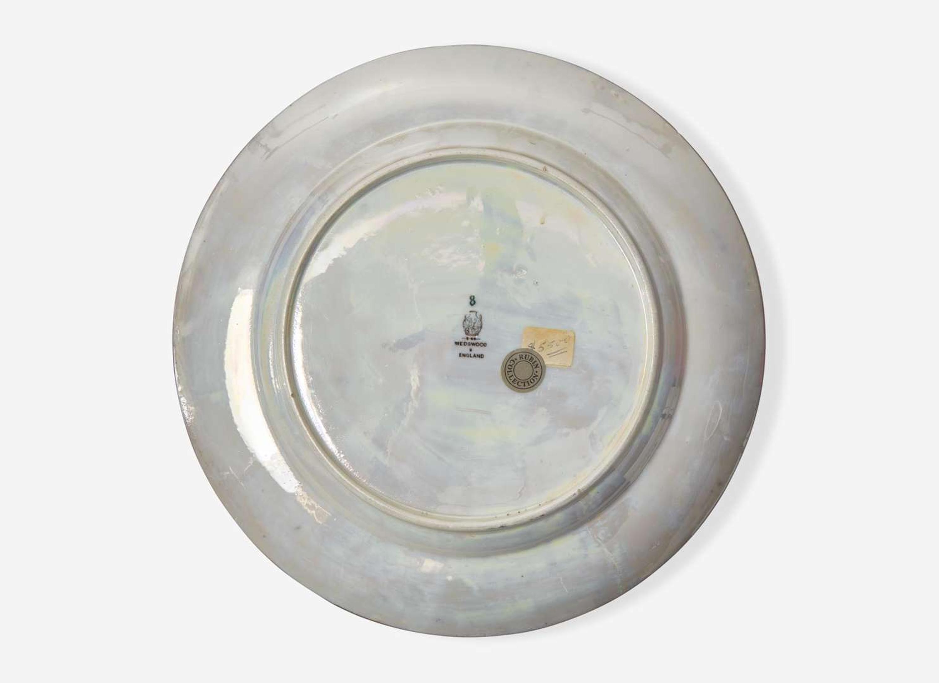A Wedgwood Butterfly Lustre Advertising Plate, UK, 1910s