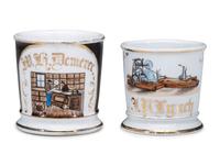 Two Sawyer's Porcelain Occupational Shaving Mugs