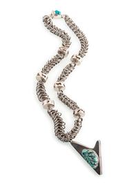 Sterling Silver Necklace, with Reversible Inlaid Pendant