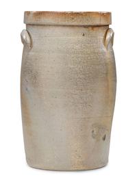 An L. K. Force Four-Gallon Cobalt Decorated Stoneware Crock