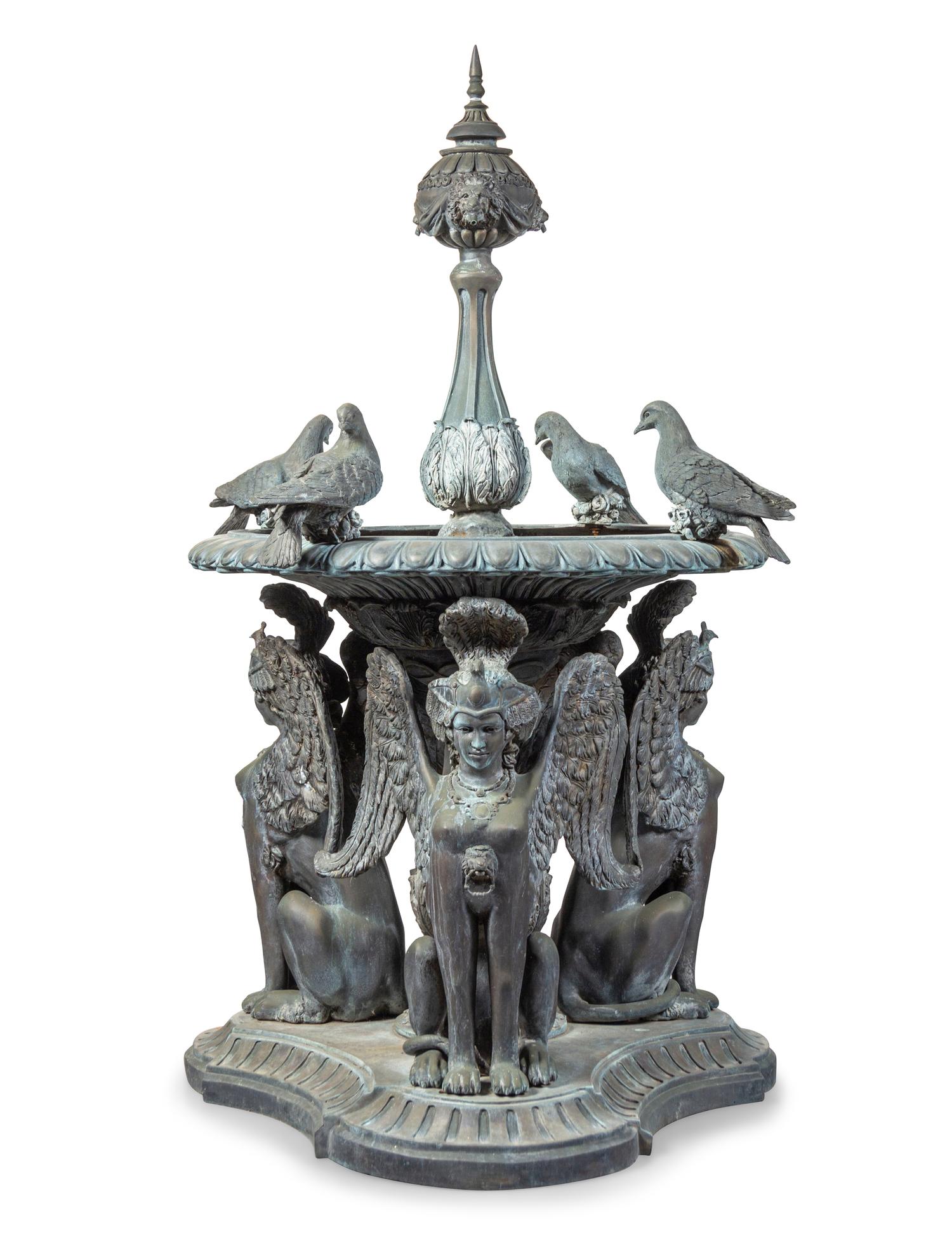A Neoclassical Style Bronze Fountain