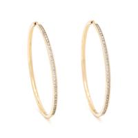 YELLOW GOLD AND DIAMOND HOOP EARRINGS