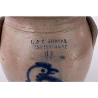 Two Cobalt Decorated Stoneware Crocks