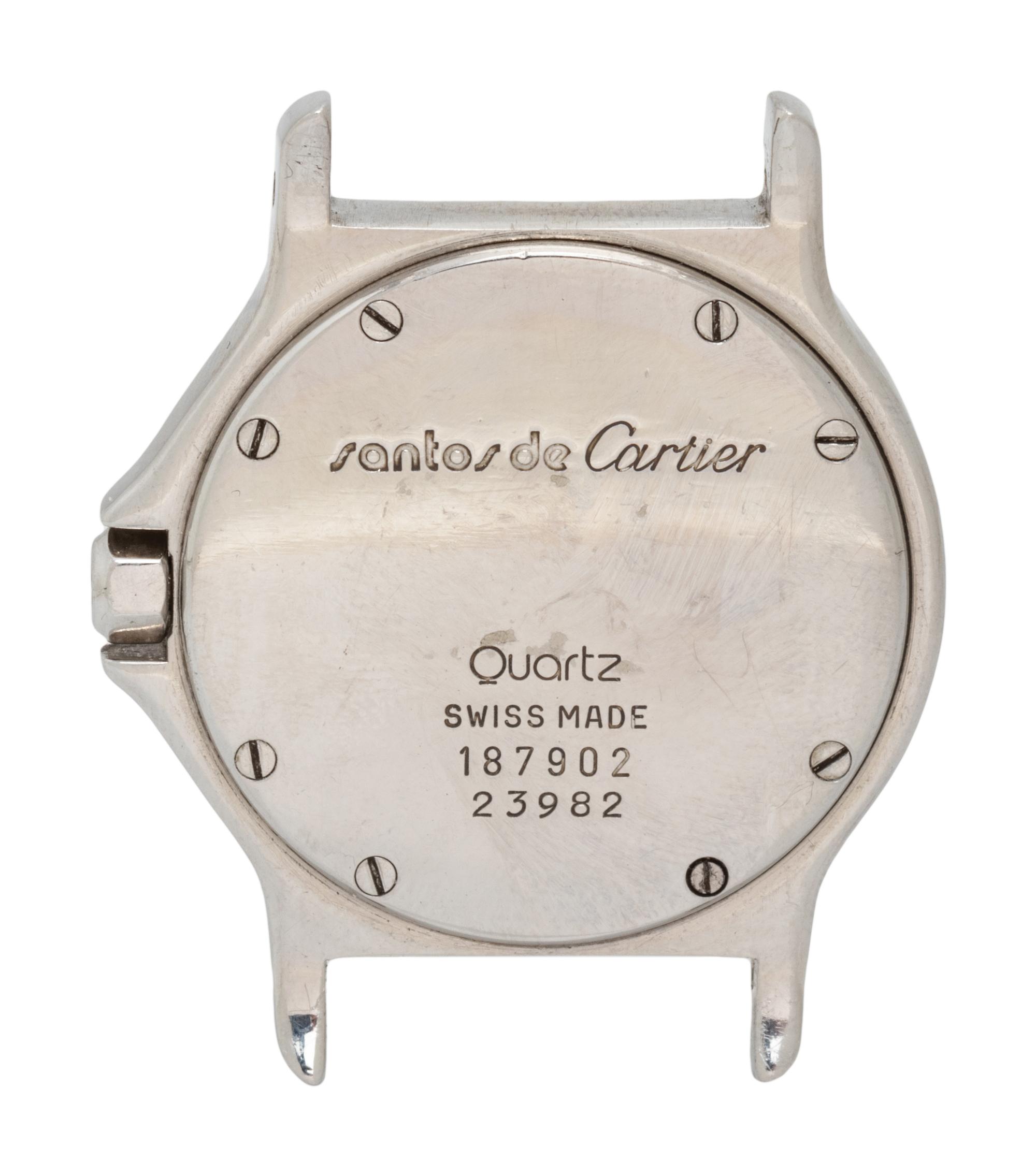 CARTIER, STAINLESS STEEL AND YELLOW GOLD 'SANTOS DE CARTIER' WRISTWATCH