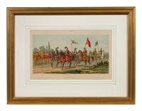 A Collection of Fifteen Engravings with Hand-Coloring of Architectural and Military Scenes