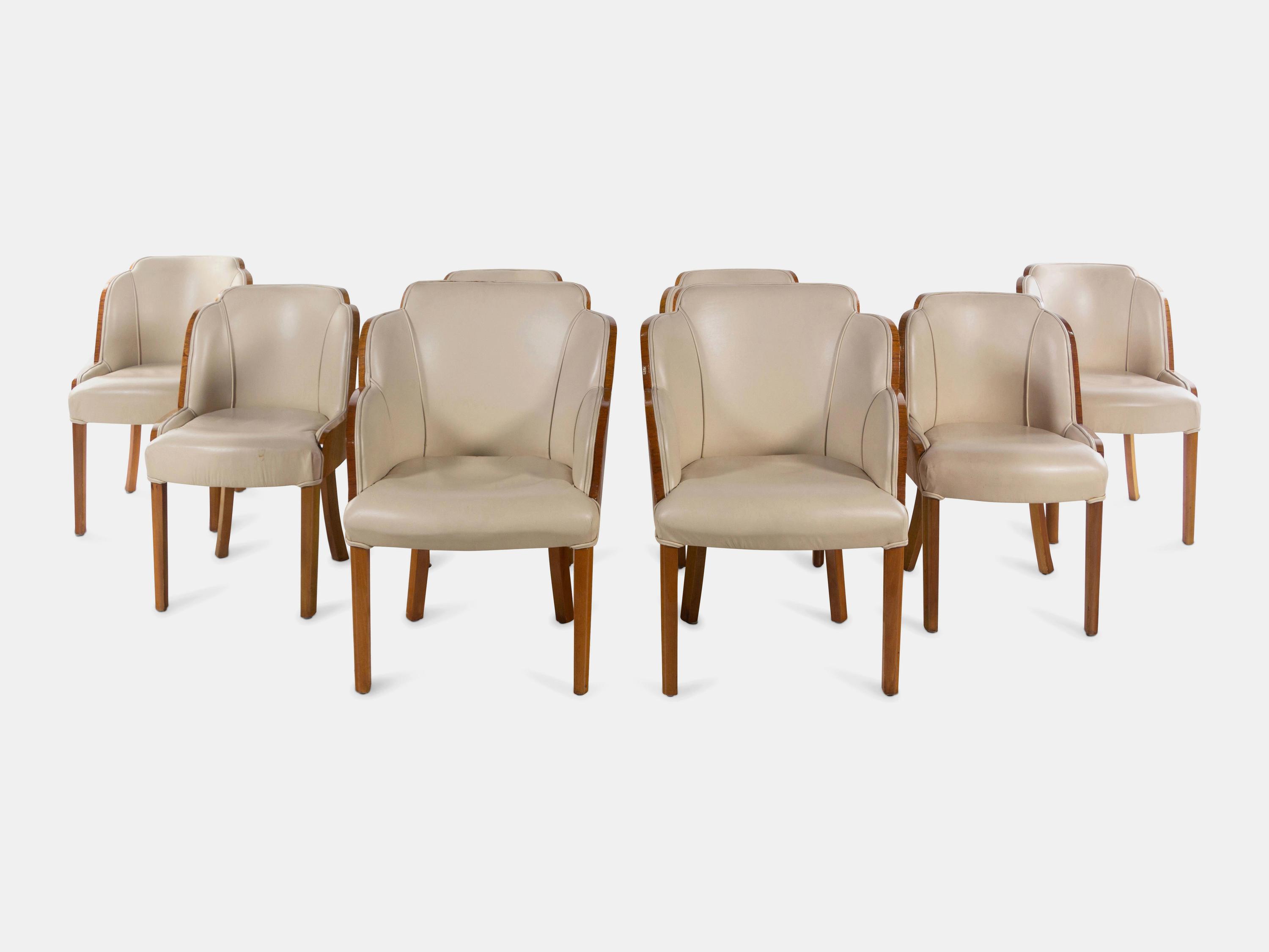 Set of Twelve Art Deco Cloud Dining Chairs, c. 1930s