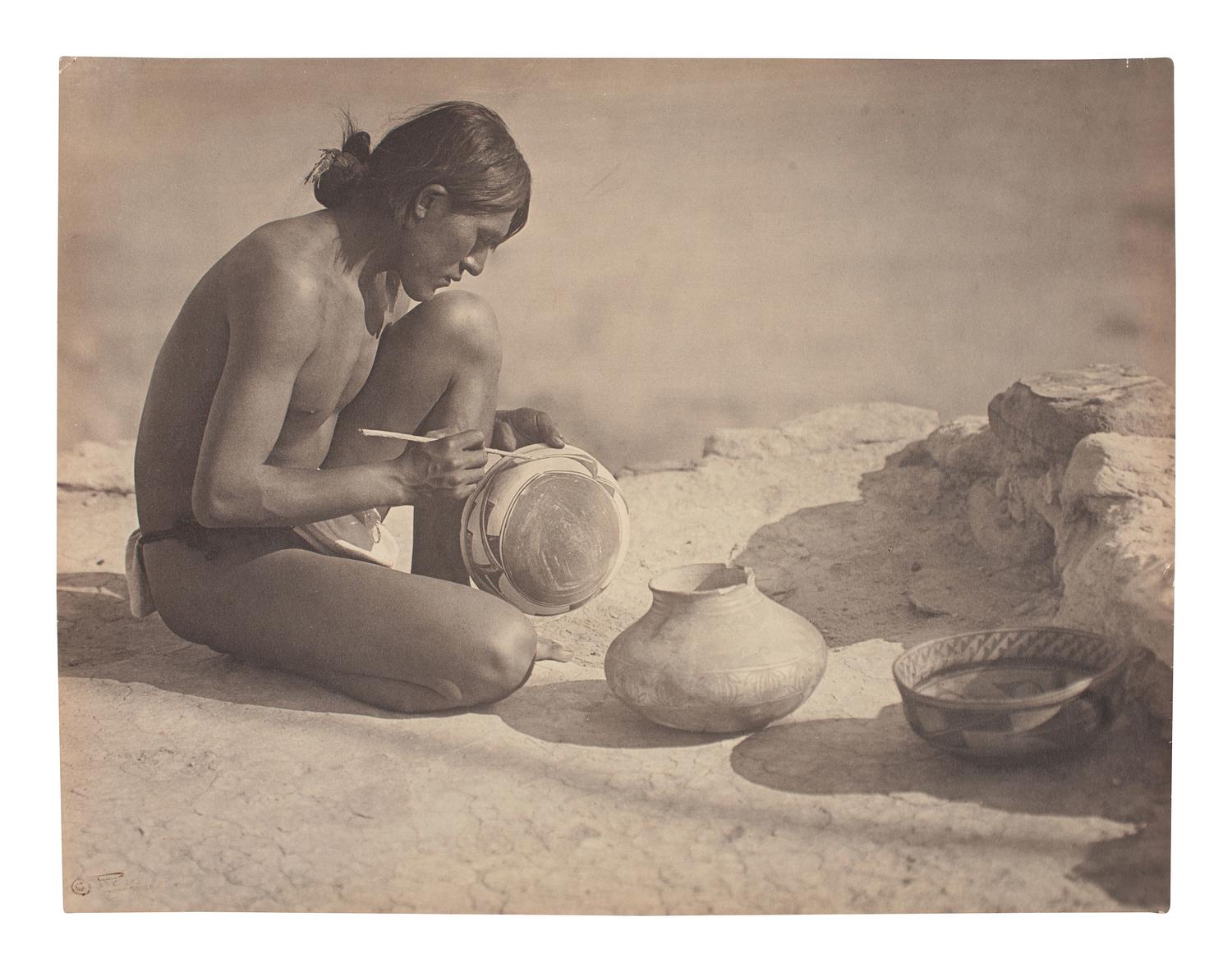 [NATIVE AMERICANS]. REED, Roland W. (1864-1934), photographer. The Pottery Maker . 1913.
