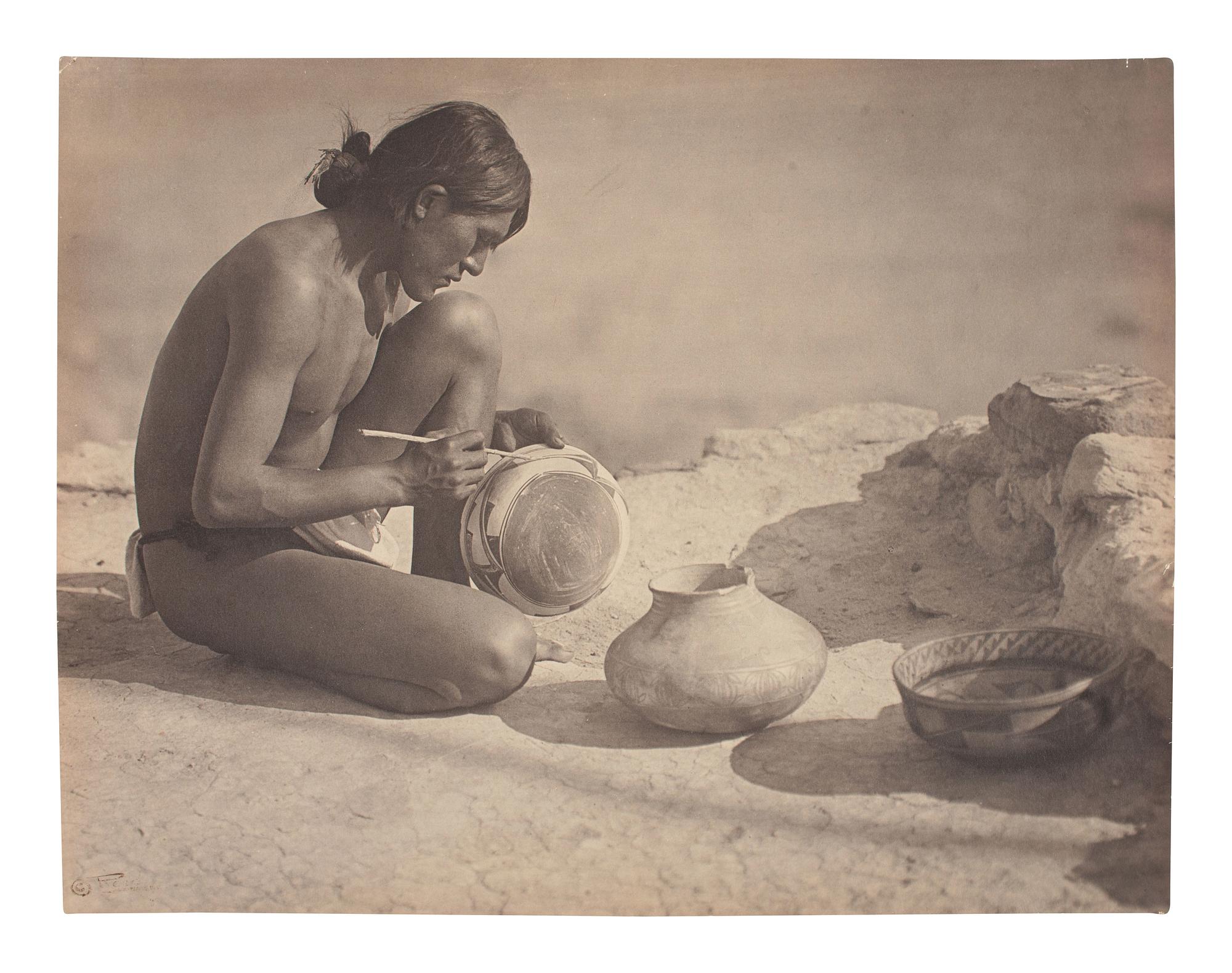 [NATIVE AMERICANS]. REED, Roland W. (1864-1934), photographer. The Pottery Maker . 1913.