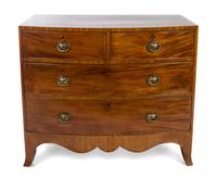 A George III Mahogany Chest of Drawers Height 30 1/2 x width 37 x depth 21 inches. — LATE 18TH/EARLY 19TH CENTURY