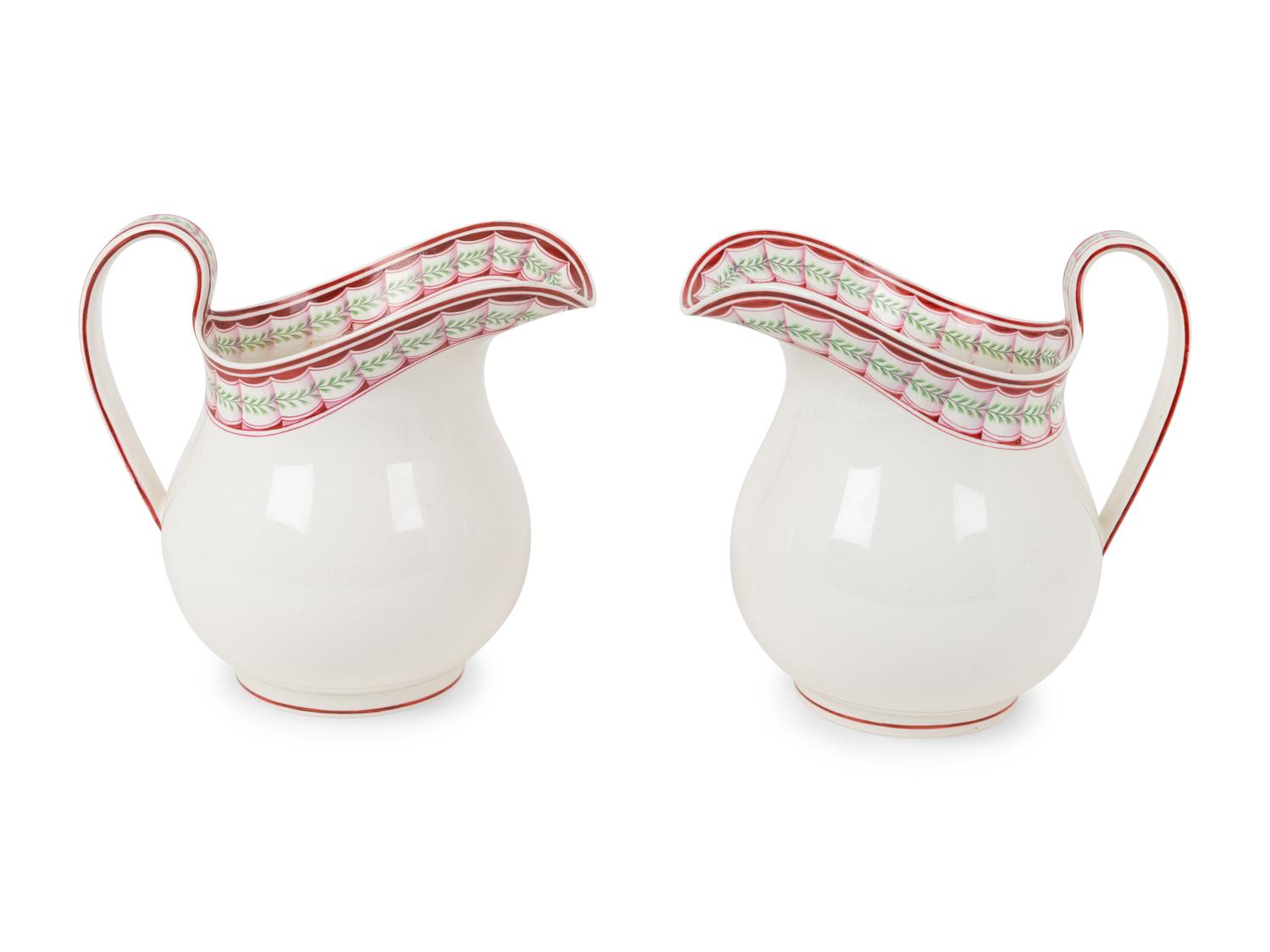 A Pair of Wedgwood Porcelain Pitchers