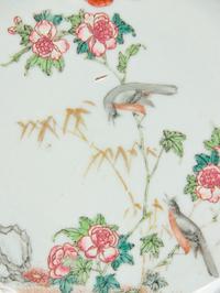 A Chinese Export Parcel-Gilt Famille Rose Armorial Porcelain Plate